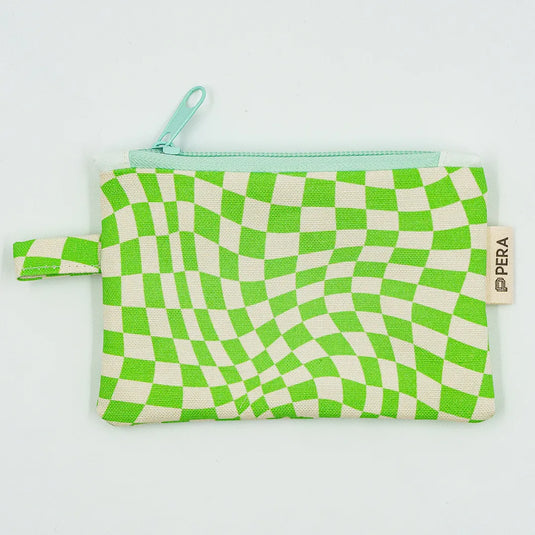 Warped Lime Zippered Wallet