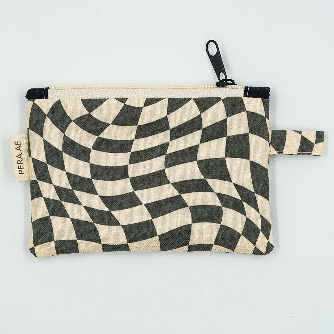 Monochrome Matrix Zippered Wallet