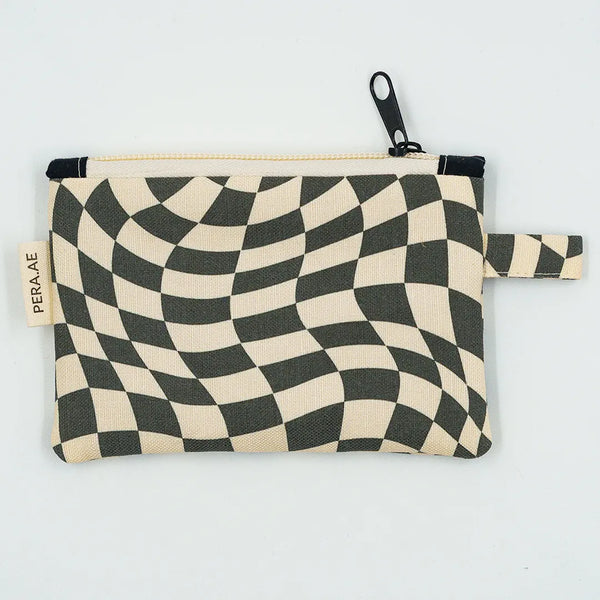 Monochrome Matrix Zippered Wallet
