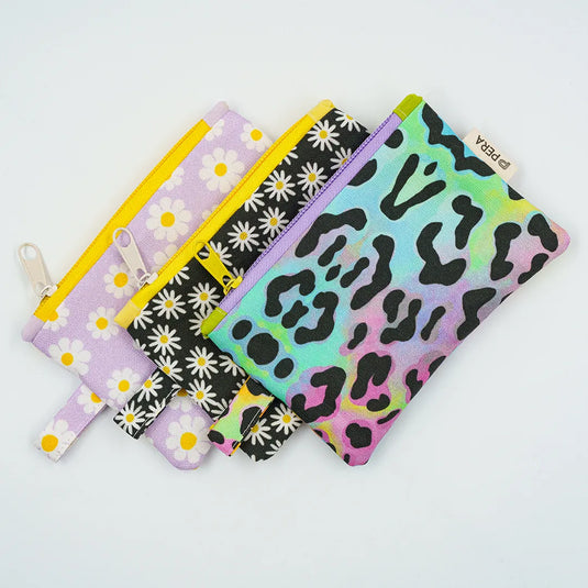 Midnight Daisy Zippered Wallet