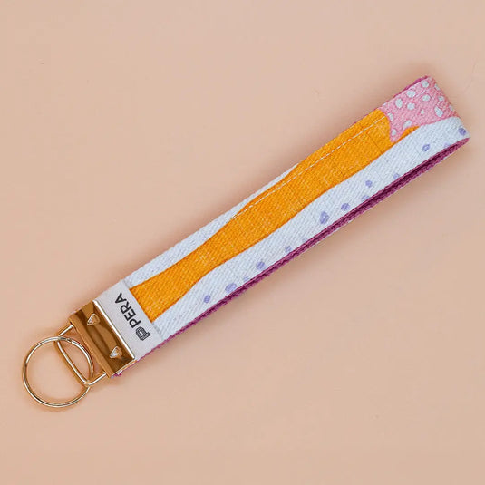 Mixed Colour Denim Wristlet Keychain - Pera Atelier