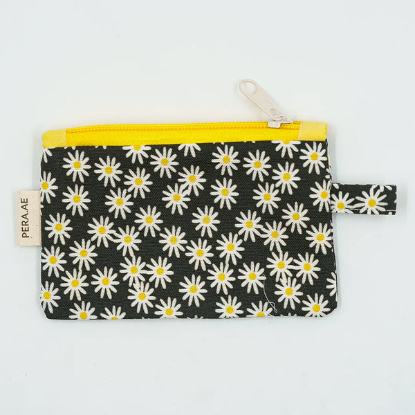 Midnight Daisy Zippered Wallet