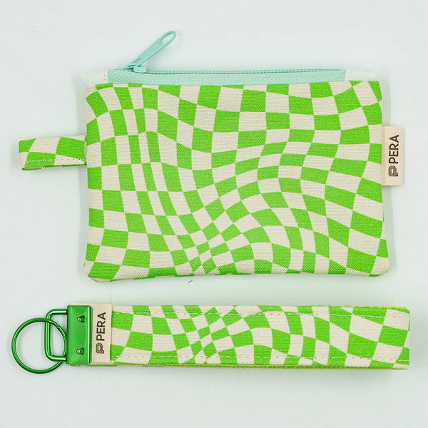 Warped Lime Zippered Wallet